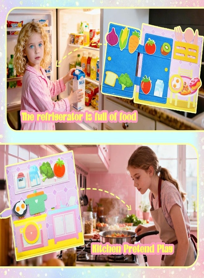 Kimicare Montessori Busy Book for Toddlers 1-3, Unicorn Felt Busy Board for 1 Year Old Toddler Activity Book Princess Dress Up Educational Learning Sensory Toys Birthday Christmas Stocking Stuffers Gifts Girls - Image 4